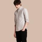 Burberry Burberry Cotton Oxford Shirt, Size: M, Grey