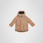 Burberry Burberry Childrens Vintage Check Down-filled Hooded Puffer Jacket, Size: 8y, Yellow