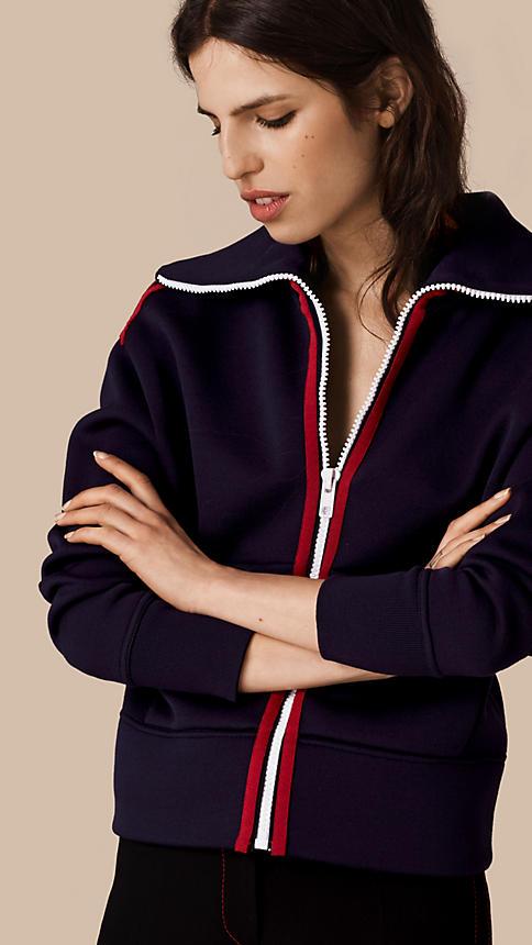 Burberry Zip-front Technical Silk Cardigan