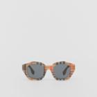 Burberry Burberry Vintage Check Geometric Frame Sunglasses, Yellow