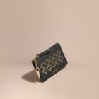 Burberry Burberry Riveted Grainy Leather Zip-top Wallet, Black
