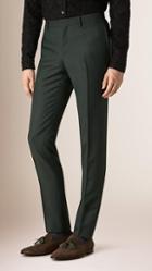 Burberry Slim Fit Mohair Wool Tailored Trousers