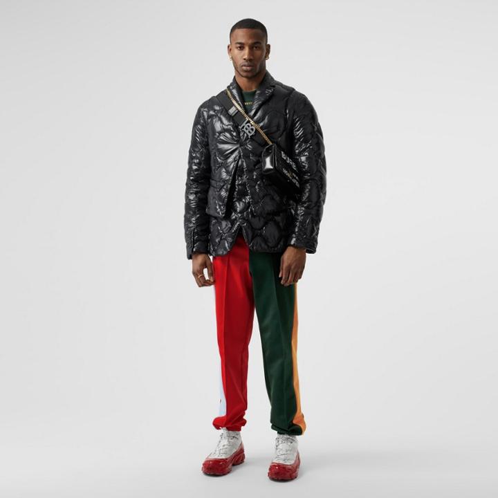 Burberry Burberry Logo Graphic Colour Block Jersey Trackpants, Green