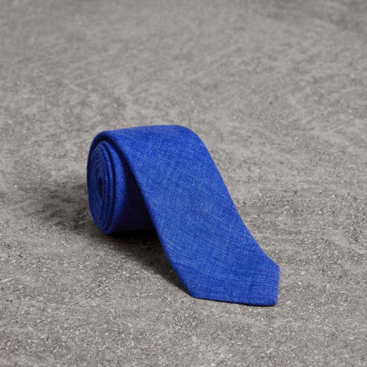 Burberry Burberry Slim Cut Linen Tie, Blue