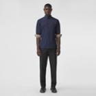 Burberry Burberry Slim Fit Monogram Motif Stretch Cotton Poplin Shirt, Size: Xxl, Blue