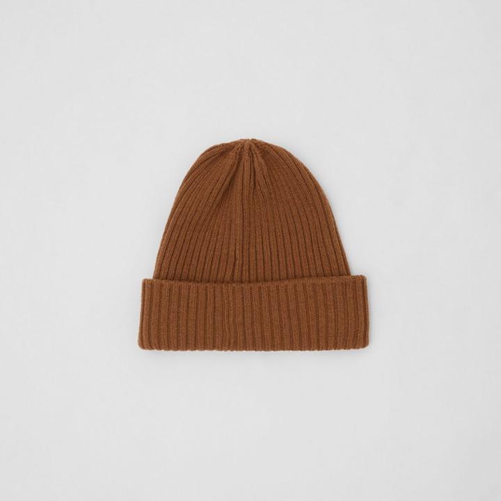 Burberry Burberry Rib Knit Wool Beanie, Maple