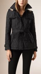 Burberry Burberry Quilted Trench Jacket With Detachable Hood, Black