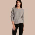 Burberry Burberry Check-knit Wool Cashmere Sweater, Grey