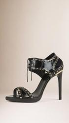 Burberry Online Exclusive Eyelet Detail Leather Lace-up Sandals