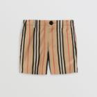 Burberry Burberry Childrens Icon Stripe Cotton Chino Shorts, Size: 3y, Archive Beige
