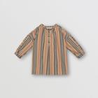 Burberry Burberry Childrens Icon Stripe And Vintage Check Cotton Blouse, Size: 14y, Beige
