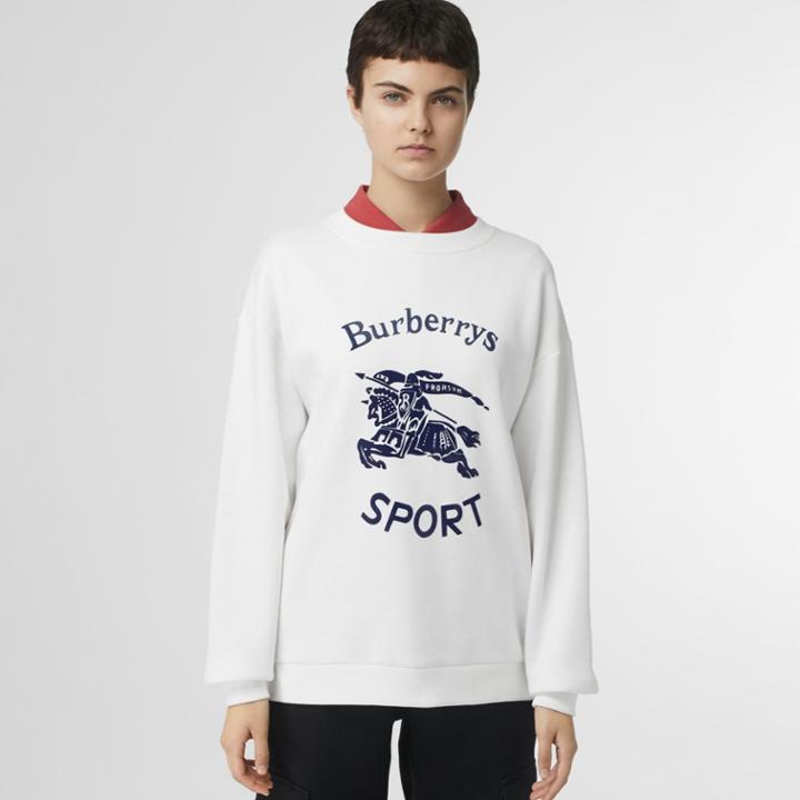 Burberry Burberry Archive Logo Cotton Blend Sweatshirt, White