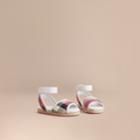 Burberry Burberry Leather Ankle Strap And House Check Espadrille Sandals, Size: 8.5, Pink