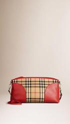 Burberry Horseferry Check And Leather Clutch