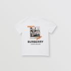 Burberry Burberry Childrens Vintage Polaroid Print Cotton T-shirt, Size: 12m, White