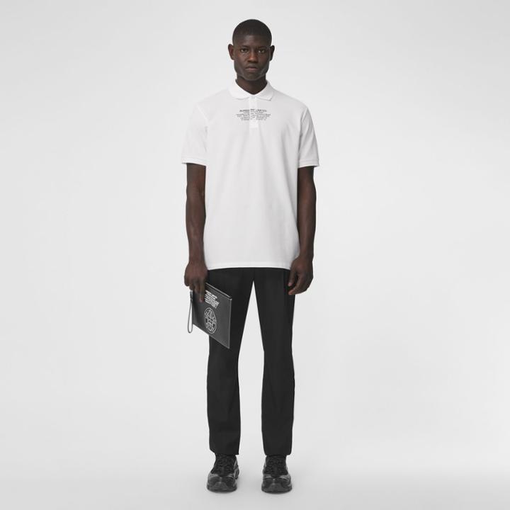 Burberry Burberry Location Print Cotton Piqu Oversized Polo Shirt, Size: Xs