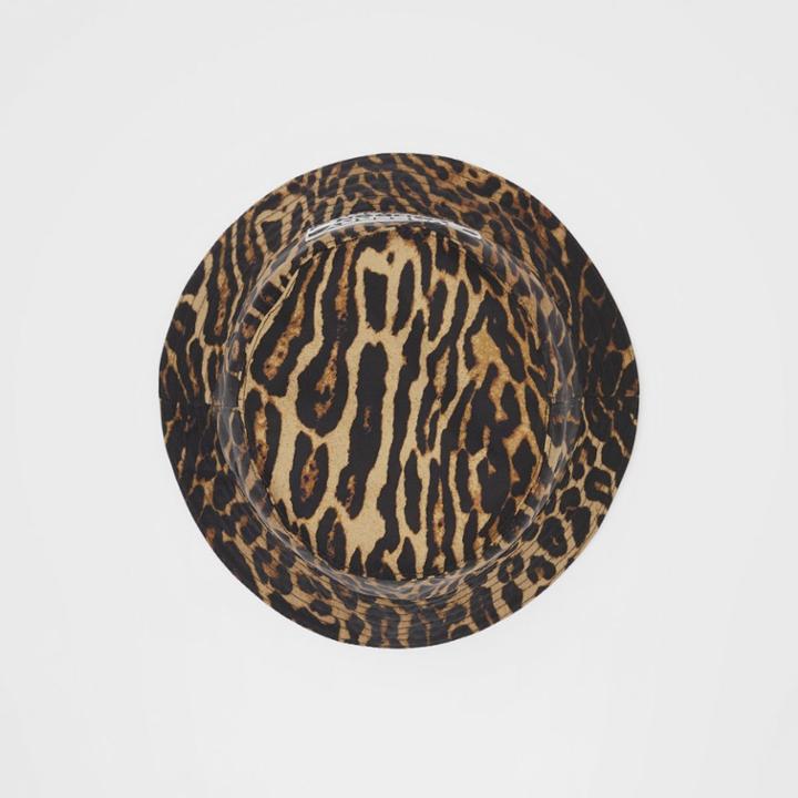 Burberry Burberry Reversible Logo Appliqu Leopard Print Bucket Hat, Size: M