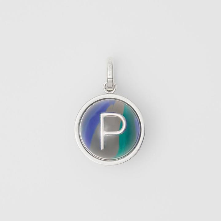 Burberry Burberry Marbled Resin 'p' Alphabet Charm, Blue