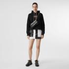 Burberry Burberry Embroidered Logo Cotton Oversized Hoodie, Black