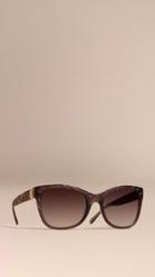 Burberry 3d Check Square Frame Sunglasses