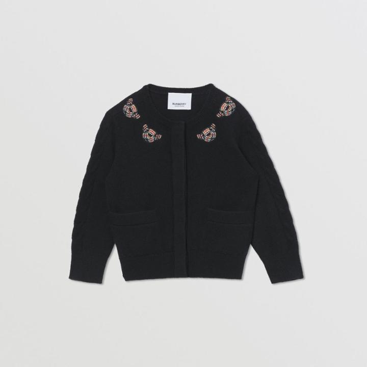 Burberry Burberry Childrens Thomas Bear Motif Wool Cardigan, Size: 12m