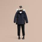 Burberry Burberry Hooded Coat With Detachable Fox Fur Trim, Size: 12y, Blue