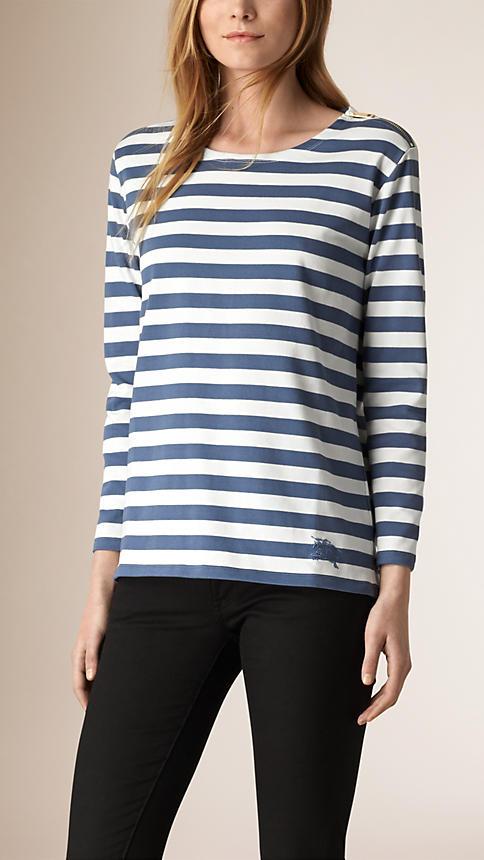 Burberry Long-sleeved Striped Cotton Top