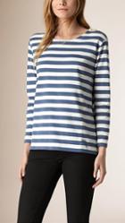 Burberry Long-sleeved Striped Cotton Top