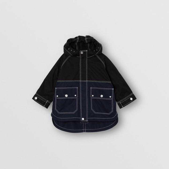 Burberry Burberry Childrens Topstitched Cotton Hooded Jacket, Size: 12m, Black
