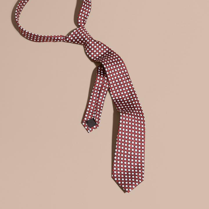 Burberry Burberry Slim Cut Geometric Print Silk Tie, Purple