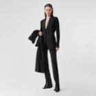 Burberry Burberry Rib Kit Panel Grain De Poudre Wool Tailored Jacket, Black