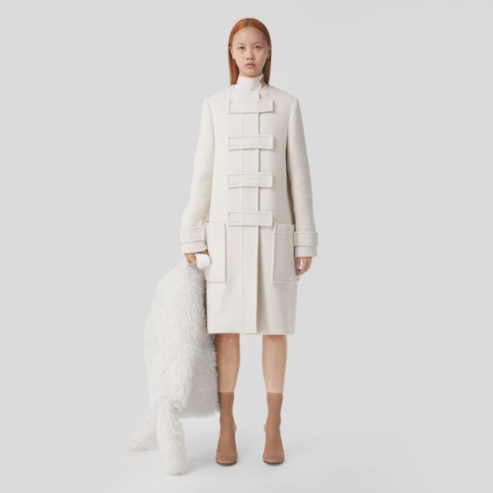 Burberry Burberry Technical Wool Duffle Coat, Size: 02