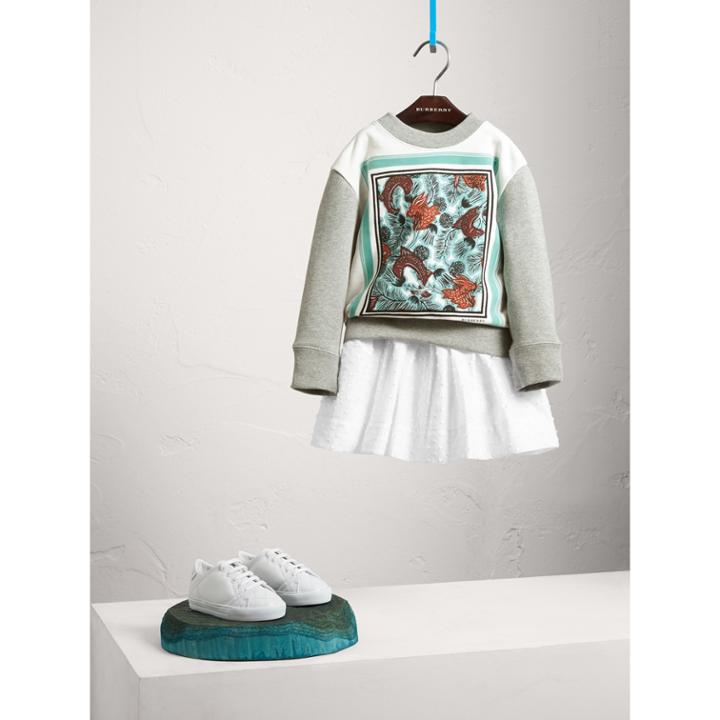 Burberry Burberry Beasts Print Cotton Sweatshirt, Size: 14y, Grey