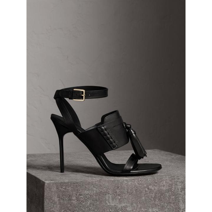 Burberry Burberry Tassel Detail Leather Sandals, Size: 37.5