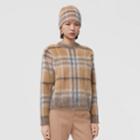 Burberry Burberry Check Mohair Silk Blend Jacquard Sweater, Size: Xl