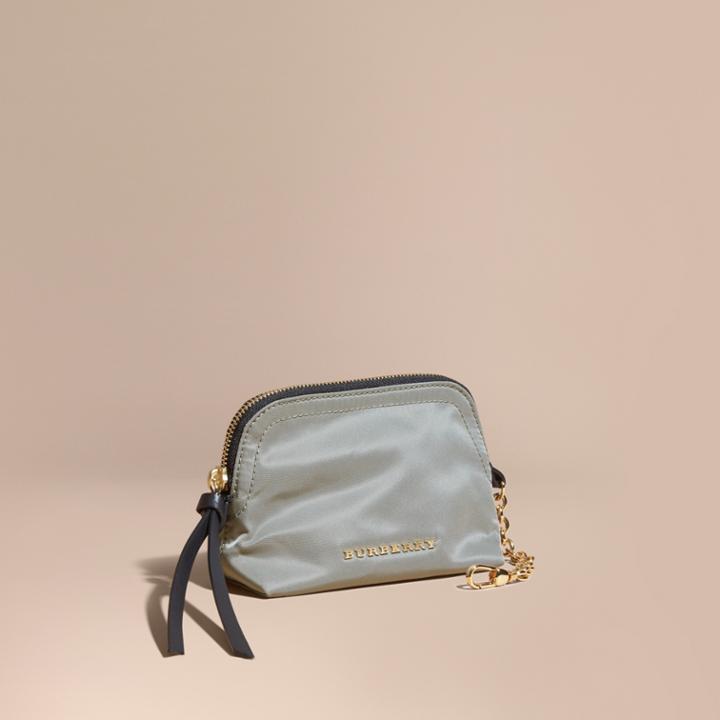 Burberry Burberry Small Zip-top Technical Nylon Pouch, Purple
