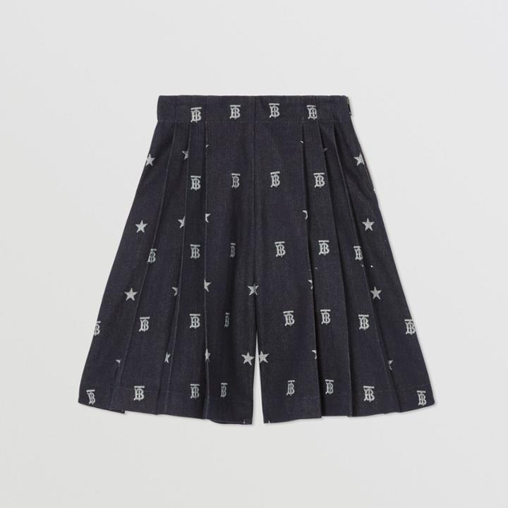 Burberry Burberry Childrens Star And Monogram Motif Japanese Denim Culottes, Size: 10y