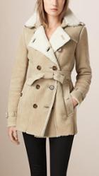 Burberry Double-breasted Shearling Coat