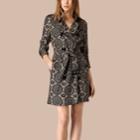 Burberry Burberry Lace Print Unlined Silk Trench Coat, Size: 14, Beige