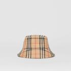 Burberry Burberry Vintage Check Cotton Blend Bucket Hat, Size: M, Beige