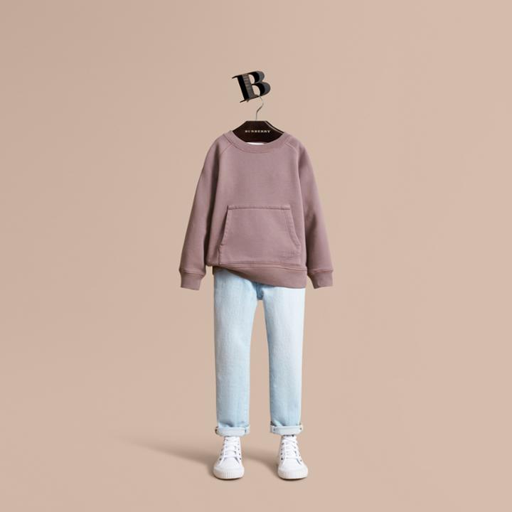 Burberry Burberry Pigment-dyed Cotton Jersey Sweatshirt, Size: 8y, Purple