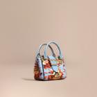Burberry Burberry The Small Buckle Tote In Peony Rose Print Leather, Orange
