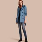 Burberry Burberry Lightweight Trench Coat, Size: 08, Blue