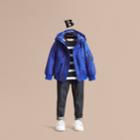 Burberry Burberry Hooded Lightweight Bomber Jacket, Size: 14y, Blue