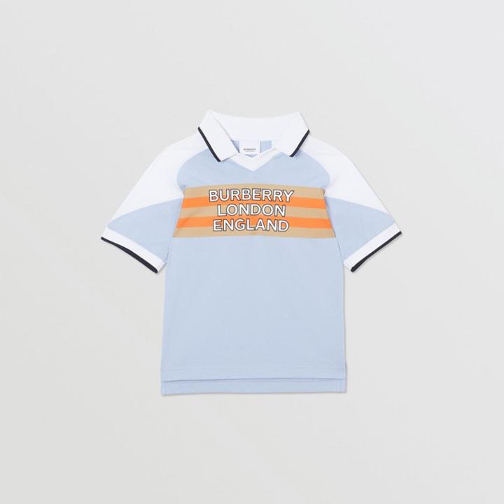 Burberry Burberry Childrens Logo Print Cotton Polo Shirt, Size: 14y, Blue