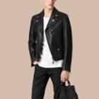 Burberry Burberry Leather Biker Jacket, Size: 38, Black