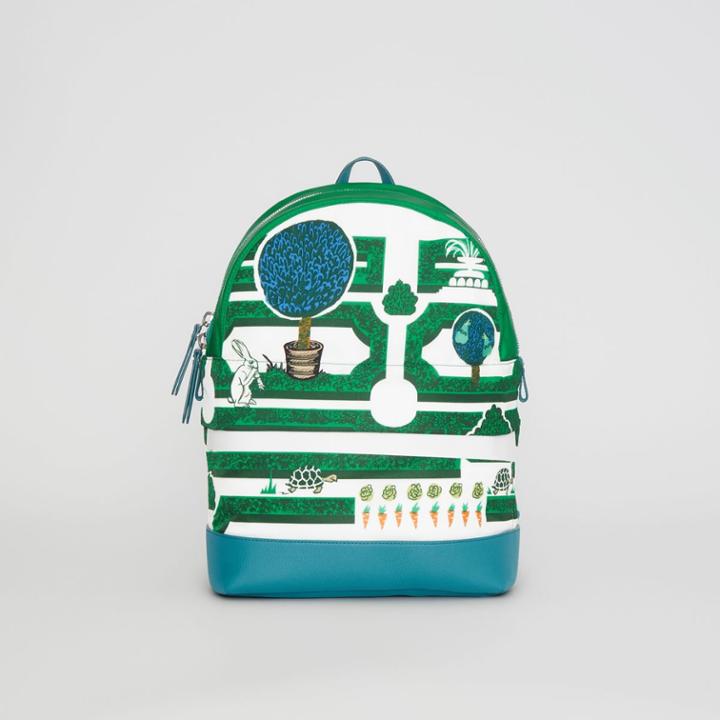 Burberry Burberry Childrens Hedge Maze Print Backpack, Green