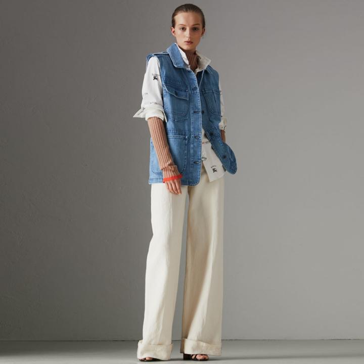 Burberry Burberry Sleeveless Japanese Denim Jacket, Size: 02