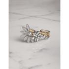 Burberry Burberry Crystal Daisy Brass Double Ring, White