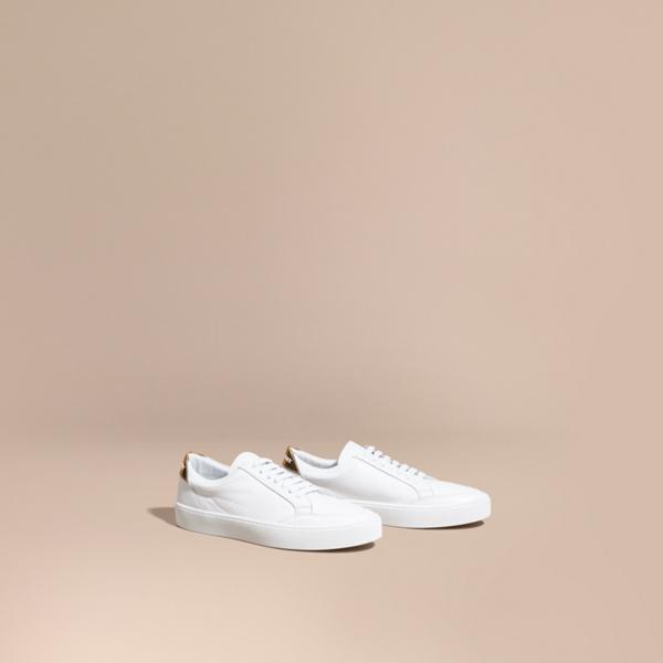 Burberry Metallic Detail Leather Trainers